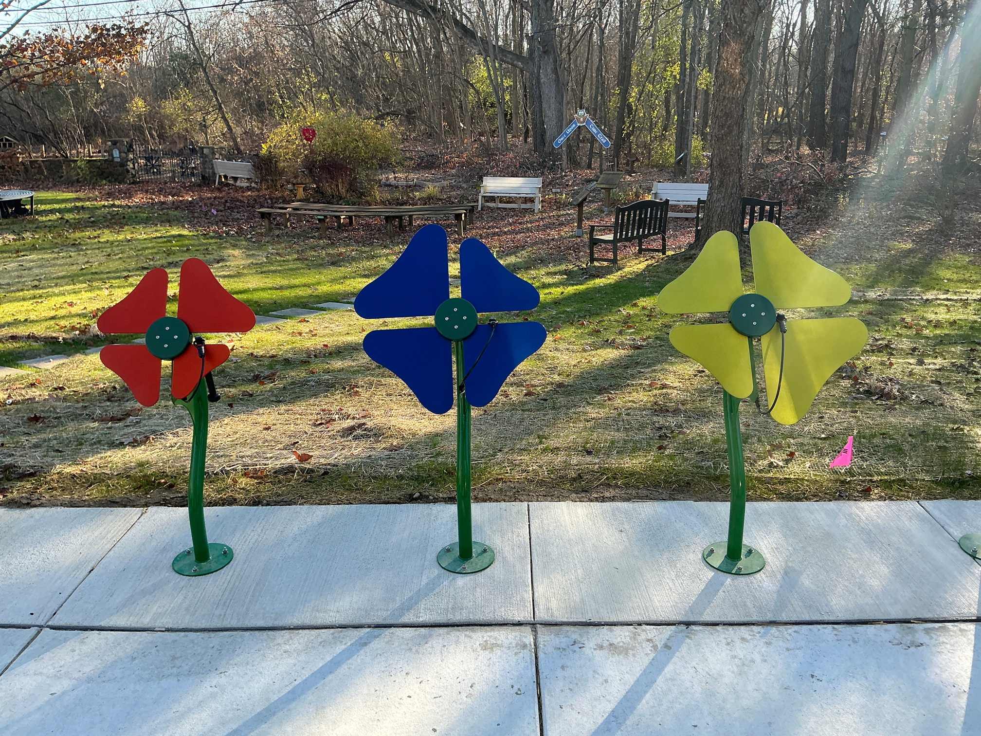 Flowers and Mallets that play musical notes when hit