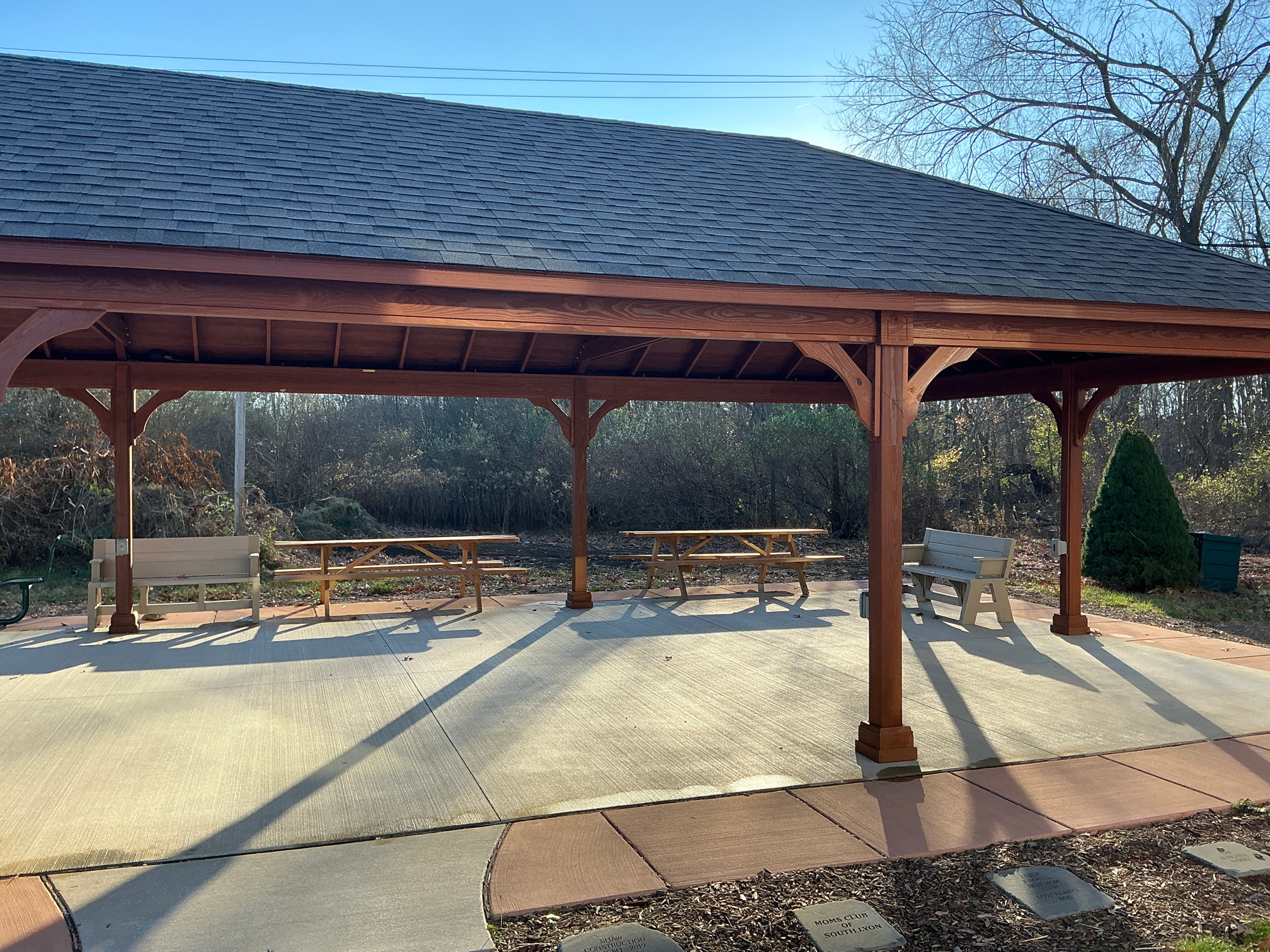 Pavilion with outdoor seating
