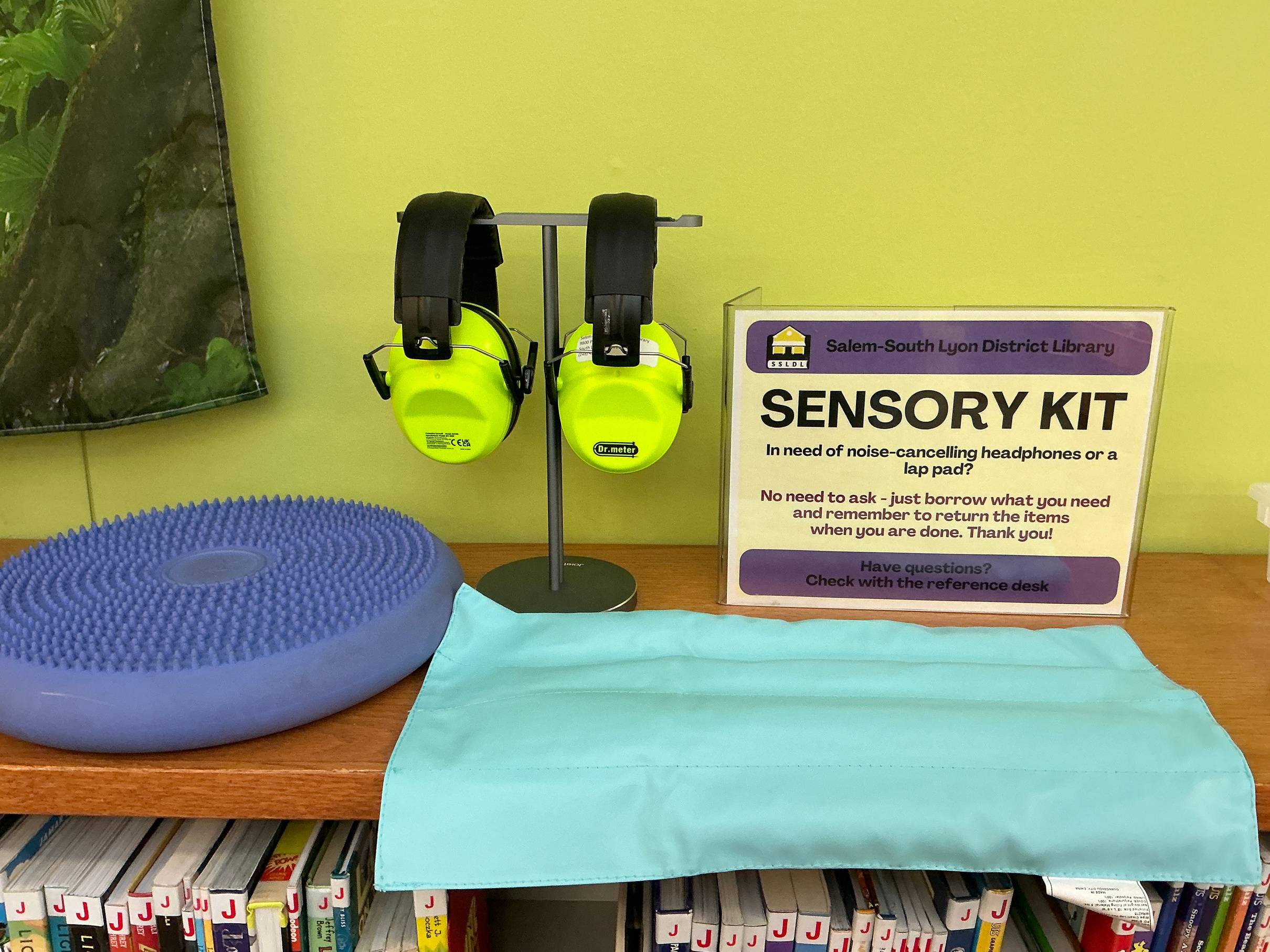 Sensory items including headphones and lap pad